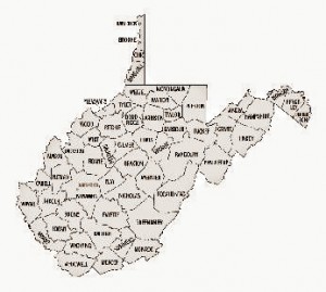 West Virginia map.