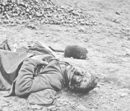 Dead Federal soldier during the Civil War Petersburg Virginia