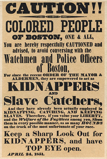 Poster Warning of Kidnappers and Slave Catchers