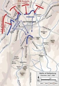 Gettysburg Day One Overview. Map by Hal Jespersen, www.cwmaps.com.