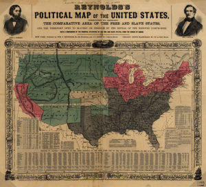 Reynolds Political Map of the United States (1856) Showing Kansas in White