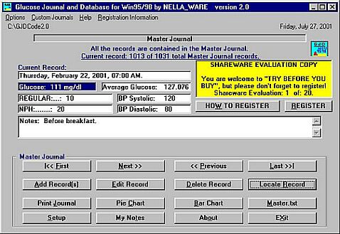 Glucose Journal and Database - Record, analyze, and organize glucose tests.