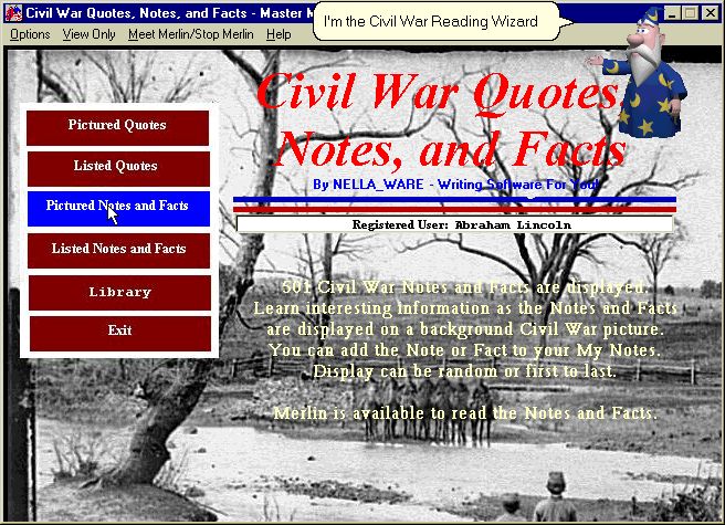 Quotes, notes, and facts from the Civil War.